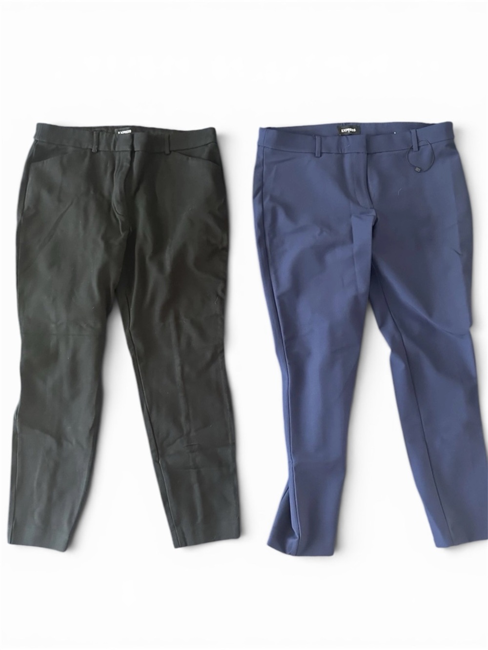 Lot of 2 Express Dress Pants Womens 14R Black and Navy Formal Business Stretchy